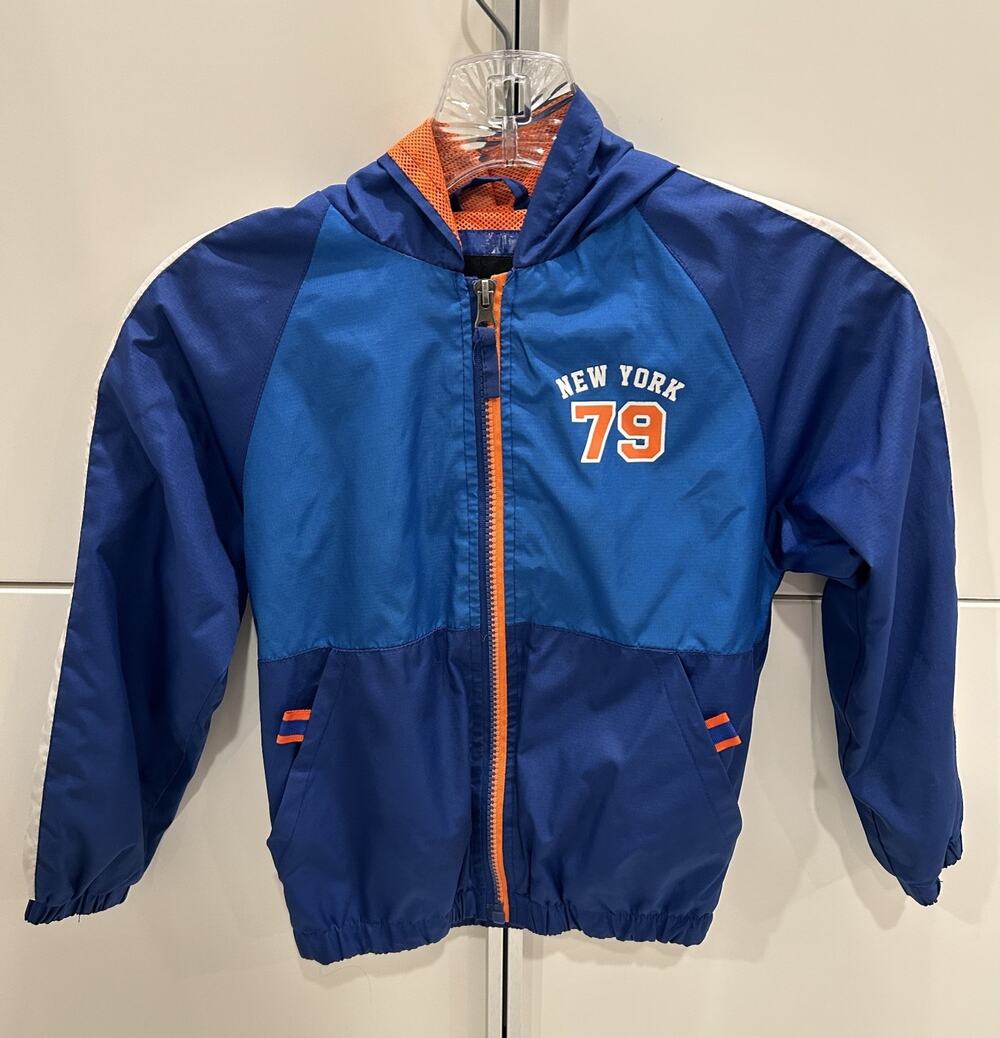 iXtreme Boys Size 6 New York 79 Blue Orange Hooded Windbreaker Jacket Basketball